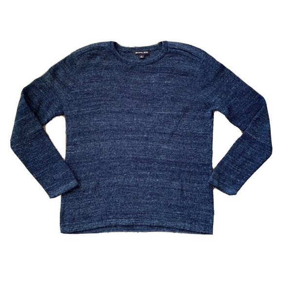 Michael Kors Men’s Large Charcoal Black Gray Pullover Crew Neck Sweater - Picture 1 of 9